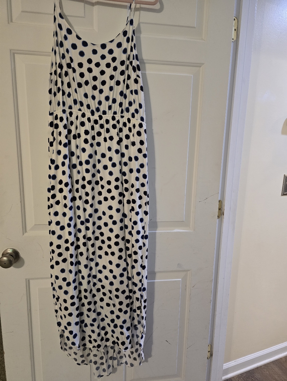 Old Navy Polka Dot Maxi Skirt - White with Black Dots